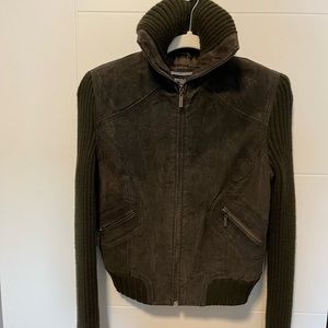 Marcelle Renee Genuine Leather and Polyester Sleeve Jacket Size M